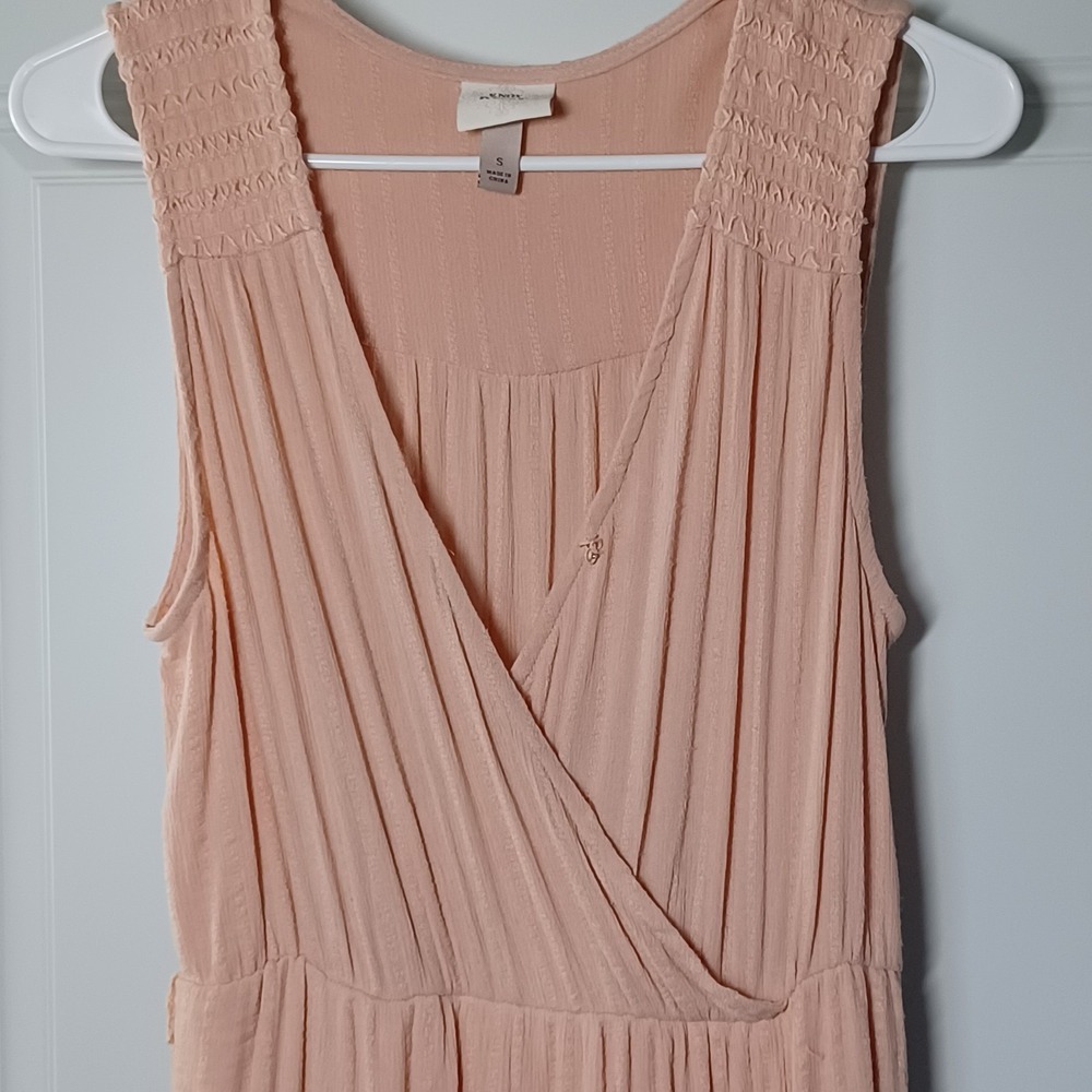 Knox Rose Pink Sleeveless Surplice V-Neck Tiered Ruffle Maxi Dress Womens Small